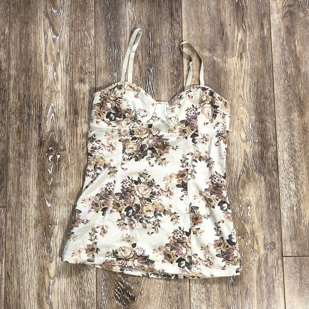Aritzia Floral Bustier Top